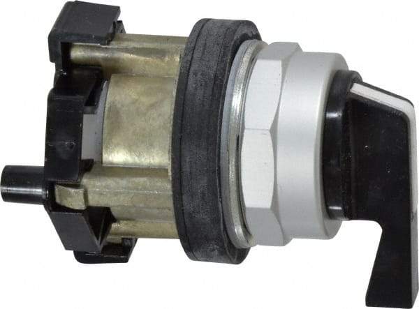 Eaton Cutler-Hammer - 30-1/2mm Mount Hole, 2 Position, Lever Operated, Selector Switch Only - Black, Maintained (MA) - Maintained (MA), Nonilluminated, Oil and Watertight - All Tool & Supply