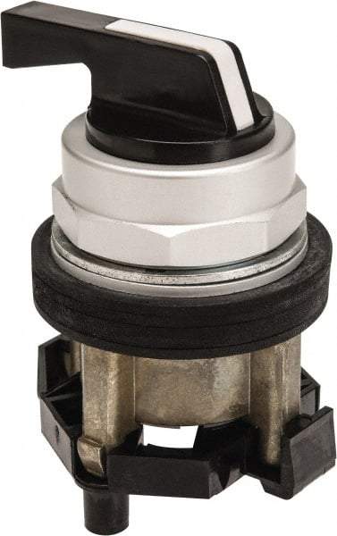 Eaton Cutler-Hammer - 30-1/2mm Mount Hole, 3 Position, Lever Operated, Selector Switch Only - Black, Maintained (MA) - Maintained (MA) - Maintained (MA), Nonilluminated, Oil and Watertight - All Tool & Supply