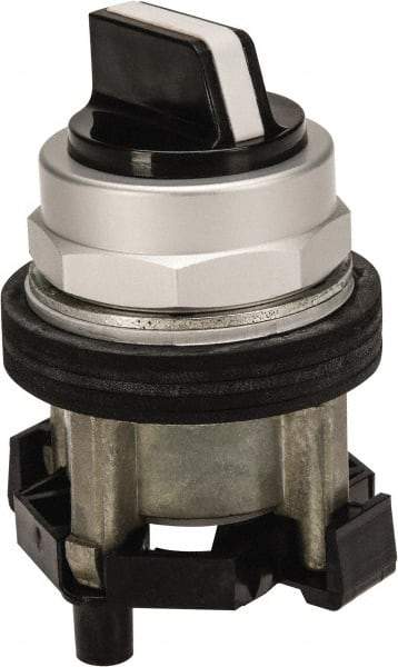 Eaton Cutler-Hammer - 30-1/2mm Mount Hole, 2 Position, Knob Operated, Selector Switch Only - Black, Maintained (MA) - Momentary (MO), Nonilluminated, Oil and Watertight - All Tool & Supply