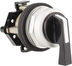 Eaton Cutler-Hammer - 30-1/2mm Mount Hole, 2 Position, Lever Operated, Selector Switch Only - Black, Maintained (MA) - Momentary (MO), Nonilluminated, Oil and Watertight - All Tool & Supply