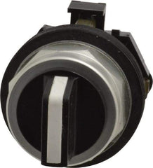 Eaton Cutler-Hammer - 30-1/2mm Mount Hole, 3 Position, Knob Operated, Selector Switch Only - Black, Momentary (MO) - Maintained (MA) - Momentary (MO), Nonilluminated, Oil and Watertight - All Tool & Supply