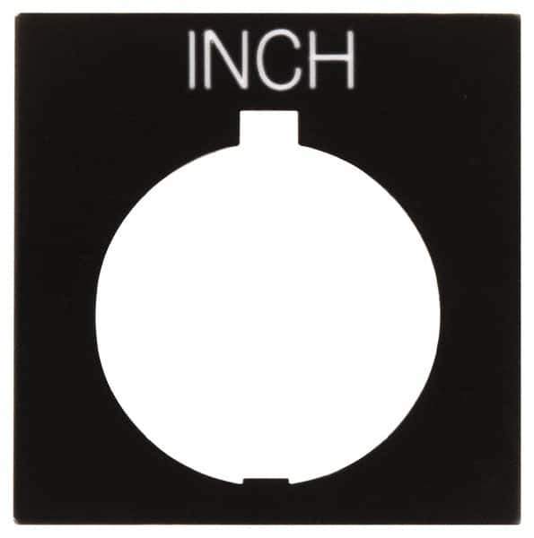 Eaton Cutler-Hammer - Square, Legend Plate - Inch - Black Background, 30-1/2mm Hole Diameter, 1.77 Inch Square - All Tool & Supply