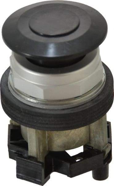 Eaton Cutler-Hammer - 30-1/2mm Mount Hole, Extended Mushroom Head, Pushbutton Switch Only - Round, Black Pushbutton, Nonilluminated, Maintained (MA), Corrosion Resistant, Oiltight and Watertight - All Tool & Supply