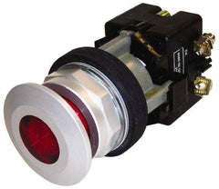 Eaton Cutler-Hammer - 30-1/2mm Mount Hole, Extended Mushroom Head, Pushbutton Switch - Red Pushbutton, Illuminated, Maintained (MA) - All Tool & Supply