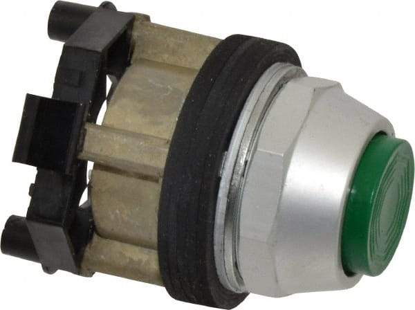 Eaton Cutler-Hammer - 30-1/2mm Mount Hole, Extended Straight, Pushbutton Switch Only - Round, Green Pushbutton, Nonilluminated, Momentary (MO), Corrosion Resistant, Oiltight and Watertight - All Tool & Supply