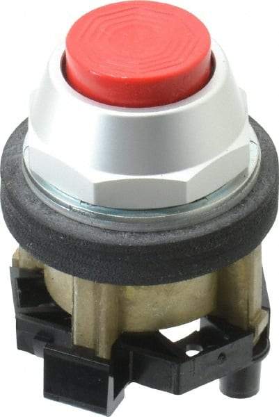 Eaton Cutler-Hammer - 30-1/2mm Mount Hole, Extended Straight, Pushbutton Switch Only - Round, Red Pushbutton, Nonilluminated, Momentary (MO), Corrosion Resistant, Oiltight and Watertight - All Tool & Supply