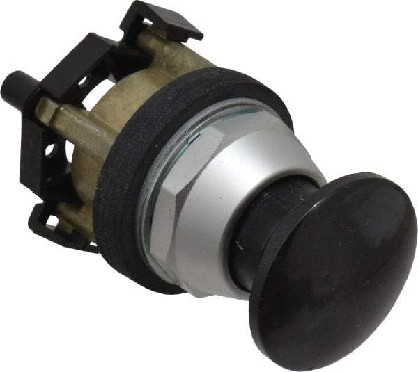 Eaton Cutler-Hammer - 30.5mm Mount Hole, 3035mm Extended Mushroom Head, Pushbutton Switch Only - Round, Black Pushbutton, Nonilluminated, Momentary (MO), Corrosion Resistant, Oiltight & Watertight - All Tool & Supply