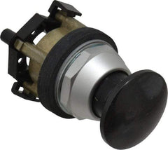 Eaton Cutler-Hammer - 30.5mm Mount Hole, 3035mm Extended Mushroom Head, Pushbutton Switch Only - Round, Black Pushbutton, Nonilluminated, Momentary (MO), Corrosion Resistant, Oiltight & Watertight - All Tool & Supply