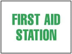 NMC - "First Aid Station", 7" Long x 10" Wide, Rigid Plastic Safety Sign - Rectangle, 0.05" Thick, Use for First Aid - All Tool & Supply