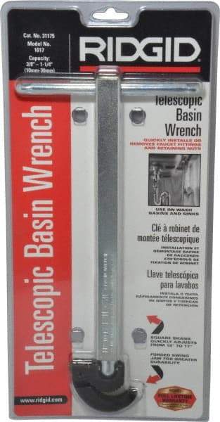 Ridgid - Basin Wrenches Style: Telescoping Minimum Pipe Capacity: 3/8 (Inch) - All Tool & Supply