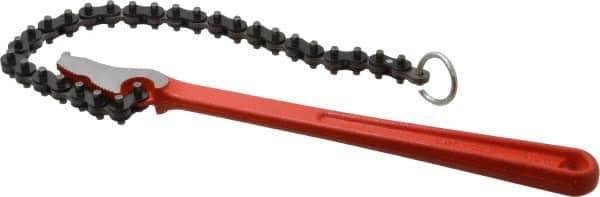 Ridgid - 2" Max Pipe Capacity, 15-3/4" Long, Chain Wrench - 4" Actual OD, 12" Handle Length - All Tool & Supply