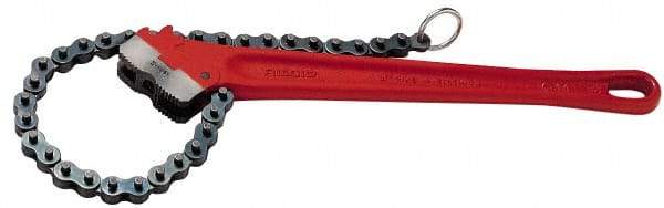 Ridgid - 3" Max Pipe Capacity, 20-1/4" Long, Chain Wrench - 5" Actual OD, 24" Handle Length - All Tool & Supply