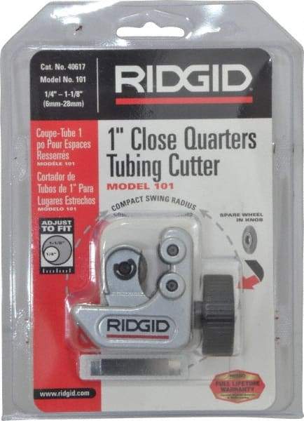 Ridgid - 1/4" to 1-1/8" Pipe Capacity, Mini Tube Cutter - Cuts Copper, Aluminum, Brass, Plastic - All Tool & Supply