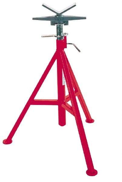 Ridgid - 12" Pipe Capacity, Adjustable Pipe Stand with V-Head - 20" to 38" High, 2,500 Lb Capacity - All Tool & Supply