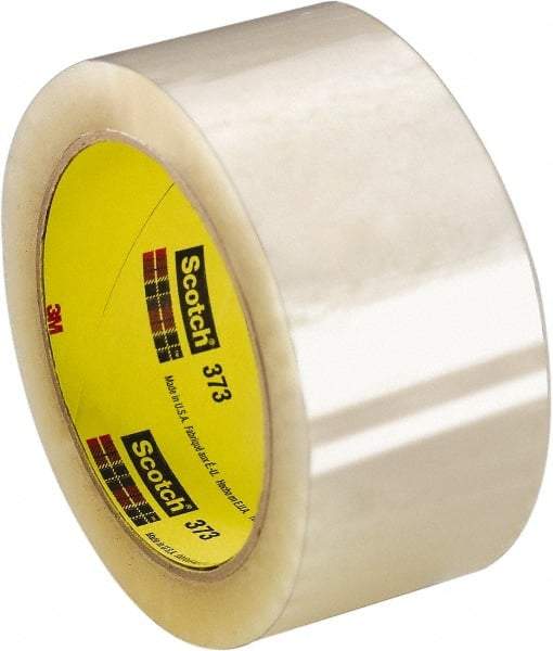 3M - 3" x 55 Yd Clear Rubber Adhesive Sealing Tape - Polypropylene Film Backing, 2.5 mil Thick, 60 Lb Tensile Strength, Series 373 - All Tool & Supply