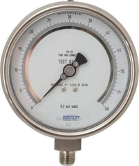 Wika - 4" Dial, 1/4 Thread, 0-300 Scale Range, Pressure Gauge - Lower Connection Mount, Accurate to 0.25% of Scale - All Tool & Supply