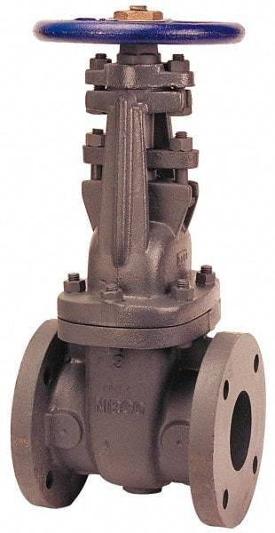 NIBCO - 3" Pipe, Class 125, Flanged Iron Solid Wedge OS & Y Gate Valve with Iron Trim - 200 WOG, 125 WSP, Bolted Bonnet - All Tool & Supply