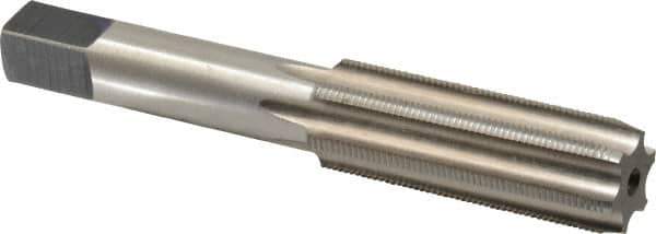 Made in USA - 5/8-28 UNS 6 Flute Bright Finish High Speed Steel Straight Flute Standard Hand Tap - Plug, Right Hand Thread, 3-13/16" OAL, H3 Limit, Oversize - Exact Industrial Supply