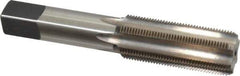 Made in USA - 7/8-18 UNS 6 Flute Bright Finish High Speed Steel Straight Flute Standard Hand Tap - Bottoming, Right Hand Thread, 4-11/16" OAL, H3 Limit, Oversize - Exact Industrial Supply