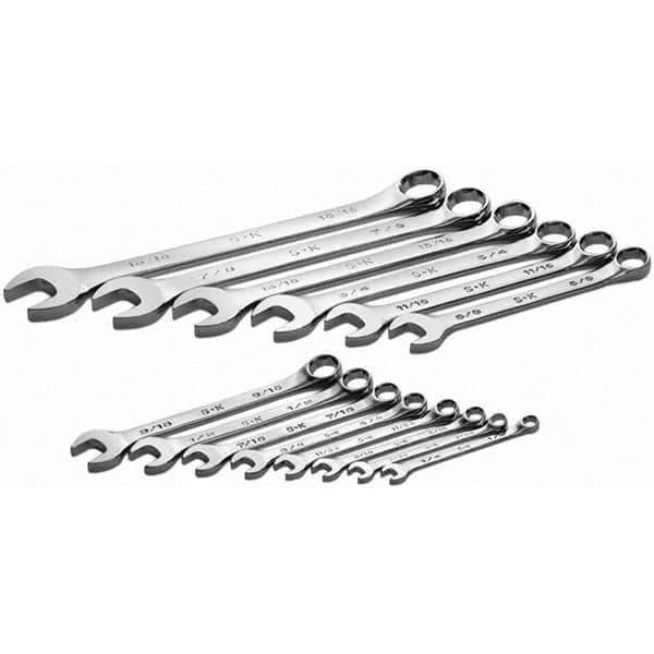 SK - 14 Piece, 1/4 to 5/16", Combination Wrench Set - Inch System of Measurement, Chrome Finish - All Tool & Supply