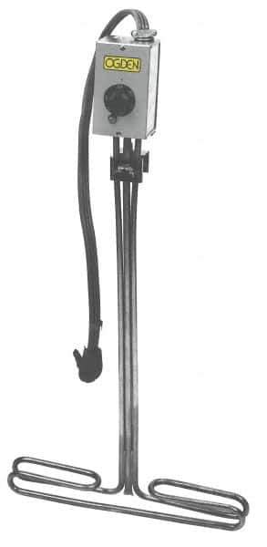 Made in USA - 120 Volt, 1 Phase, 1,500 Watt, T Type Sink Sanitizer Heater - 26" Leg Length - All Tool & Supply