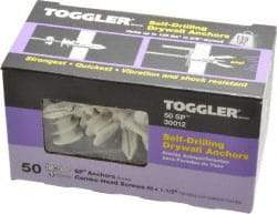 Toggler - #6 to 10 Screw, 5/16" Diam, 1-5/8" Long, 3/8 to 5/8" Thick, Self Drilling Drywall & Hollow Wall Anchor - Thermoplastic Alloy, Use in Drywall - All Tool & Supply