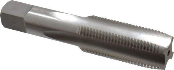 Made in USA - 1-1/8 - 10 UNS 4 Flute Bright Finish High Speed Steel Straight Flute Standard Hand Tap - Plug, Right Hand Thread, 5-7/16" OAL, 2-9/16" Thread Length, H5 Limit, Oversize - Exact Industrial Supply