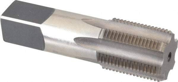 Made in USA - 1-3/16 - 12 UNS 6 Flute Bright Finish High Speed Steel Straight Flute Standard Hand Tap - Bottoming, Right Hand Thread, 4" OAL, 1-1/2" Thread Length, H4 Limit, Oversize - Exact Industrial Supply