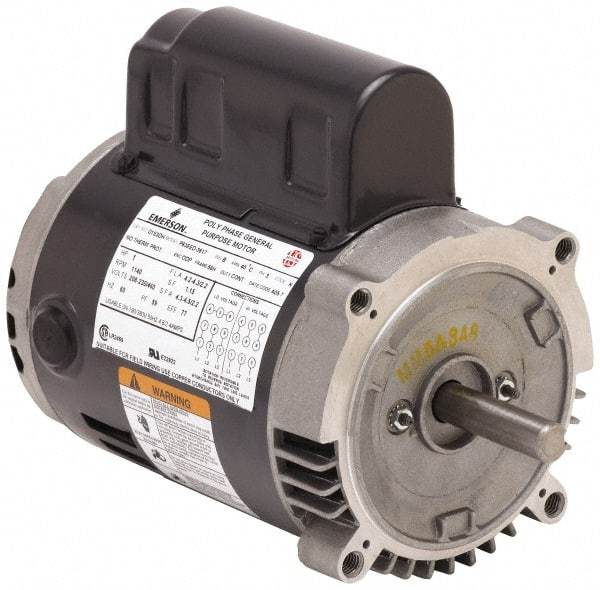 US Motors - 1/3 hp, ODP Enclosure, Manual Thermal Protection, 1,625 RPM, 115 Volt, 60/50 Hz, Single Phase Permanent Split Capacitor (PSC) Motor - Size 56 Frame, Cradle Mount, 1 Speed, Ball Bearings, 3.9/4.2 Full Load Amps, B Class Insulation, Reversible - All Tool & Supply