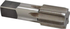 Made in USA - 1-1/4 - 20 UNS 6 Flute Bright Finish High Speed Steel Straight Flute Standard Hand Tap - Plug, Right Hand Thread, 4" OAL, 1-1/2" Thread Length, H4 Limit, Oversize - Exact Industrial Supply