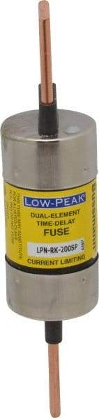 Cooper Bussmann - 250 VAC/VDC, 200 Amp, Time Delay General Purpose Fuse - Bolt-on Mount, 7-1/8" OAL, 100 at DC, 300 at AC (RMS) kA Rating, 1-9/16" Diam - All Tool & Supply