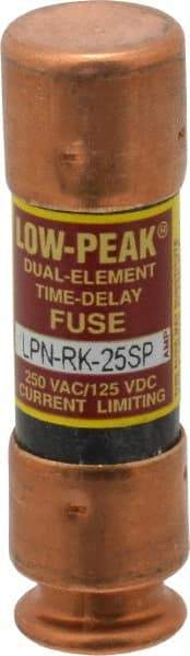 Cooper Bussmann - 125 VDC, 250 VAC, 25 Amp, Time Delay General Purpose Fuse - Bolt-on Mount, 50.8mm OAL, 100 at DC, 300 at AC (RMS) kA Rating, 9/16" Diam - All Tool & Supply