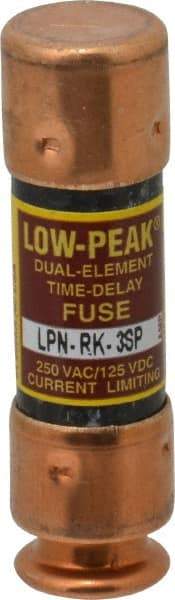 Cooper Bussmann - 125 VDC, 250 VAC, 3 Amp, Time Delay General Purpose Fuse - Fuse Holder Mount, 50.8mm OAL, 100 at DC, 300 at AC (RMS) kA Rating, 9/16" Diam - All Tool & Supply