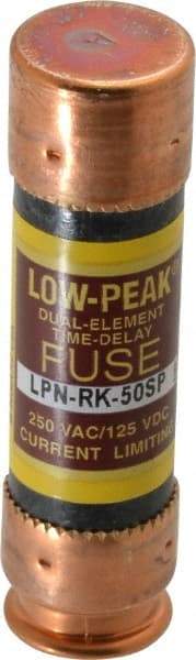 Cooper Bussmann - 125 VDC, 250 VAC, 50 Amp, Time Delay General Purpose Fuse - Fuse Holder Mount, 76.2mm OAL, 100 at DC, 300 at AC (RMS) kA Rating, 13/16" Diam - All Tool & Supply