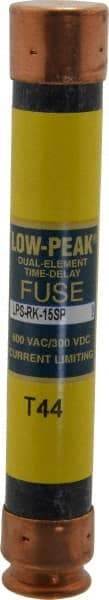 Cooper Bussmann - 300 VDC, 600 VAC, 15 Amp, Time Delay General Purpose Fuse - Fuse Holder Mount, 127mm OAL, 100 at DC, 300 at AC (RMS) kA Rating, 13/16" Diam - All Tool & Supply