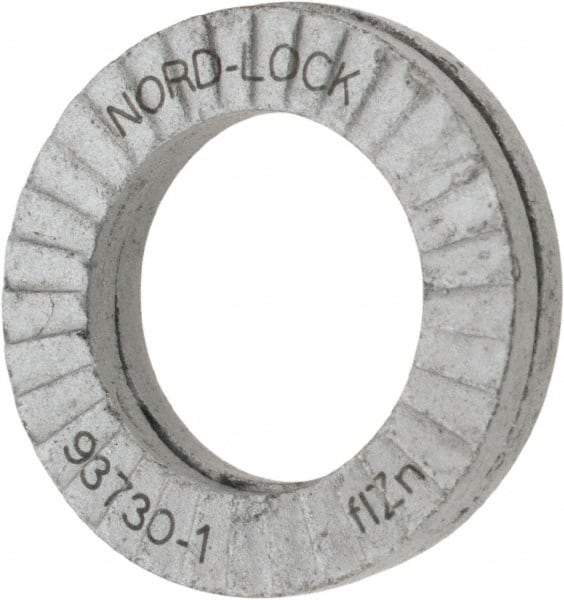 Nord-Lock - 5/16", 0.534" OD, Zinc Flake, Steel Wedge Lock Washer - Grade 2, 0.336 to 0.344" ID - All Tool & Supply