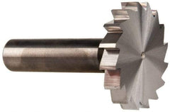 Made in USA - 1-1/2" Diam x 1/4" Face Width, Solid Carbide, 16 Teeth, Shank Connection Woodruff Keyseat Cutter - Uncoated, 2-1/4" OAL x 1/2" Shank, Straight Teeth, ANSI 812, Old Standard 24 - All Tool & Supply