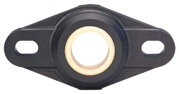 Igus - 6mm ID, 33.8mm OAL2-Bolt Flange Bearing - 112 Lb Dyn Cap, 24" Btw Mnt Hole Ctrs, Thermoplastic - All Tool & Supply