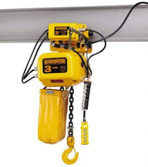 Harrington Hoist - 3 Ton Capacity, 12 FPM Lift Speed, Hoist with Motorized Trolley - 20' Max Lift, 28-3/4" Min Headroom, 2 Chains - All Tool & Supply