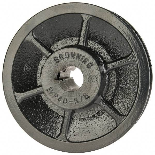 Browning - 5/8" Inside Diam x 3-3/4" Outside Diam, 1 Groove, Variable Pitched Sheave - Belt Sections 3L, 4L, A, 5L & B, 1-7/8" Sheave Thickness, 21/32 to 1-1/32" Face Width - All Tool & Supply