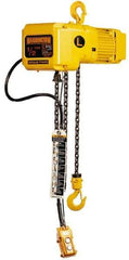 Harrington Hoist - 1 Ton Capacity, 7 FPM Lift Speed, Hook Mounted Hoist - 10' Max Lift, 16.1" Min Headroom, 1 Chain - All Tool & Supply