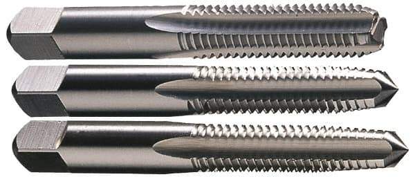 Hertel - 1/4-28 UNF, 4 Flute, Bottoming, Plug & Taper, Bright Finish, High Speed Steel Tap Set - 2-1/2" OAL, 2B/3B Class of Fit - All Tool & Supply