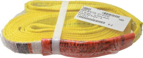 Lift-All - 12' Long x 1" Wide, 1,600 Lb Vertical Capacity, 1 Ply, Polyester Web Sling - 1,250 Lb Choker Capacity, Yellow, with Web Sling for Lifting - All Tool & Supply