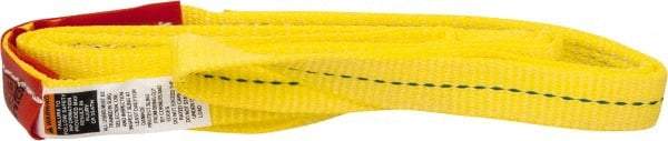 Lift-All - 6' Long x 1" Wide, 1,600 Lb Vertical Capacity, 1 Ply, Polyester Web Sling - 1,250 Lb Choker Capacity, Yellow, with Web Sling for Lifting - All Tool & Supply