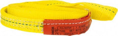 Lift-All - 12' Long x 1" Wide, 1,600 Lb Vertical Capacity, 1 Ply, Polyester Web Sling - 1,250 Lb Choker Capacity, Yellow - All Tool & Supply