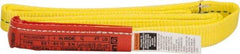 Lift-All - 4' Long x 1" Wide, 1,600 Lb Vertical Capacity, 1 Ply, Polyester Web Sling - 1,250 Lb Choker Capacity, Yellow - All Tool & Supply