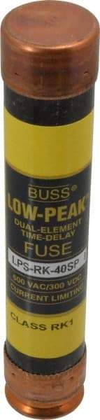 Cooper Bussmann - 300 VDC, 600 VAC, 40 Amp, Time Delay General Purpose Fuse - Fuse Holder Mount, 5-1/2" OAL, 100 at DC, 300 at AC (RMS) kA Rating, 1-1/16" Diam - All Tool & Supply