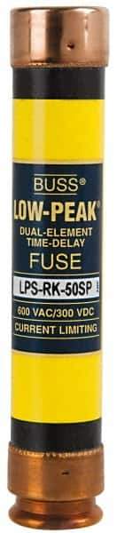 Cooper Bussmann - 300 VDC, 600 VAC, 50 Amp, Time Delay General Purpose Fuse - Fuse Holder Mount, 5-1/2" OAL, 100 at DC, 300 at AC (RMS) kA Rating, 1-1/16" Diam - All Tool & Supply