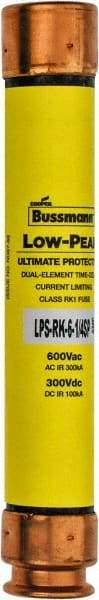 Cooper Bussmann - 300 VDC, 600 VAC, 6.25 Amp, Time Delay General Purpose Fuse - Fuse Holder Mount, 127mm OAL, 100 at DC, 300 at AC (RMS) kA Rating, 13/16" Diam - All Tool & Supply