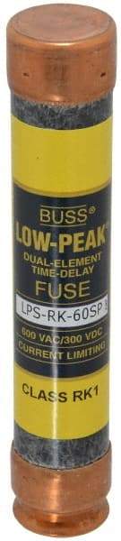 Cooper Bussmann - 300 VDC, 600 VAC, 60 Amp, Time Delay General Purpose Fuse - Fuse Holder Mount, 5-1/2" OAL, 100 at DC, 300 at AC (RMS) kA Rating, 1-1/16" Diam - All Tool & Supply